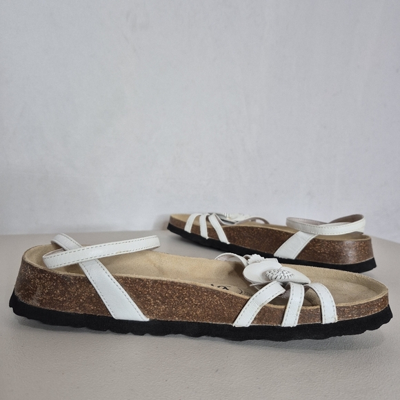 Betula by Birkenstock White Floral Applique Ankle Strap Sandal - Size 7 - 7.5 - Picture 4 of 15